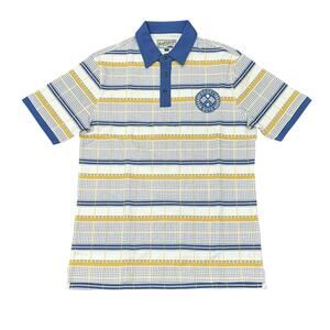 NEW Bogey Boys Macklemore Men's Grid Plaid Polo in Koi Blue Size S